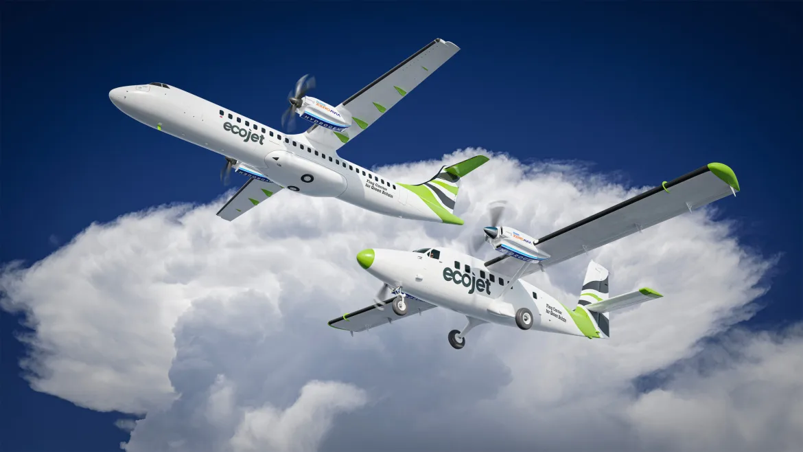 Ecojet, prima companie aeriană comercială electrică din lume, a semnat un acord pentru achiziționarea a 22 de motoare electrice hidrogen ZA2000 de la ZeroAvia