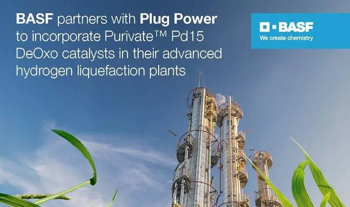 BASF încheie un parteneriat cu Plug Power pentru a implementa soluții de purificare în instalații avansate de lichefiere a hidrogenului; catalizatori DeOxo